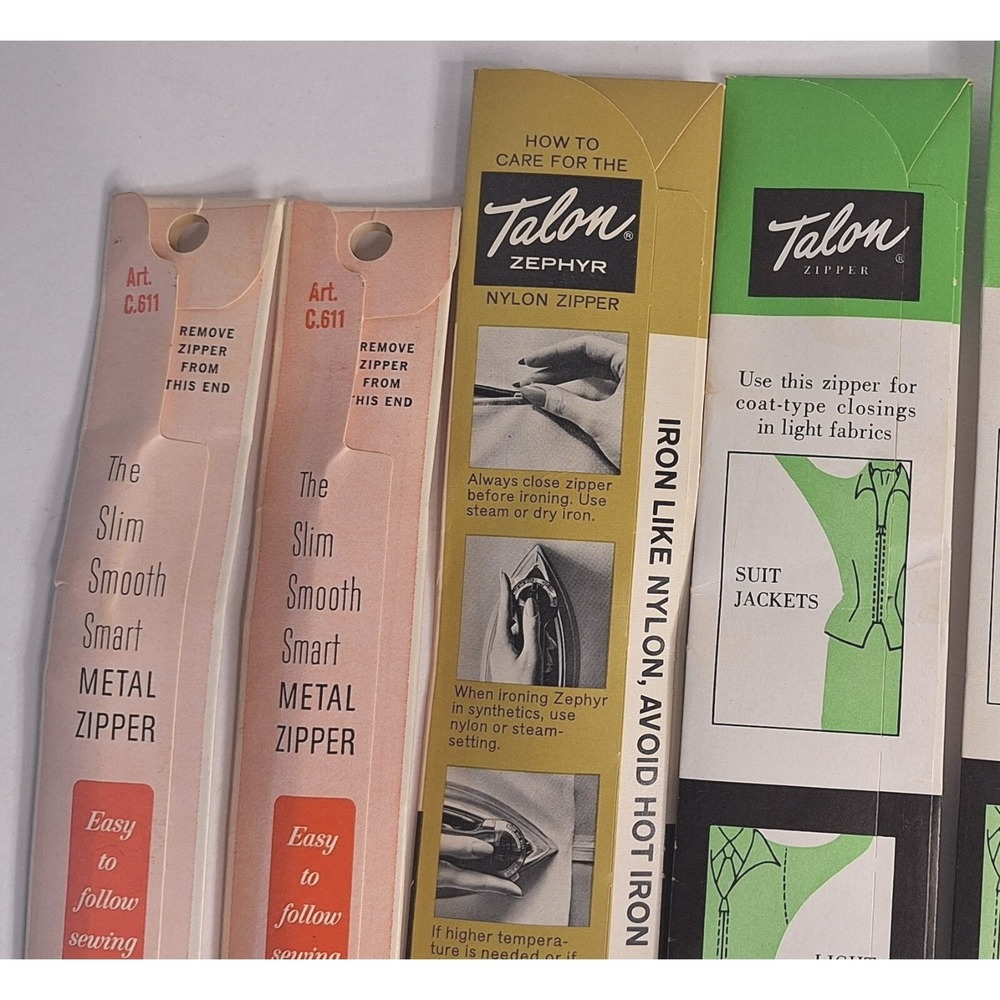 Vintage Talon Coats Clark Zipper Lot 8 18 inch Separating Nylon Metal Neckline - Picture 7 of 10